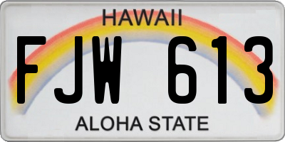 HI license plate FJW613