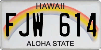 HI license plate FJW614