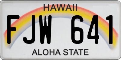 HI license plate FJW641