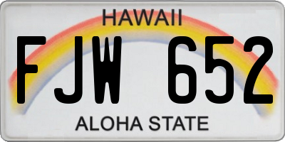 HI license plate FJW652