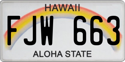 HI license plate FJW663