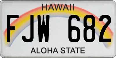 HI license plate FJW682