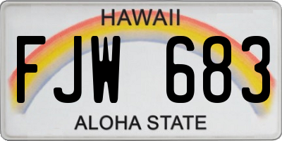 HI license plate FJW683