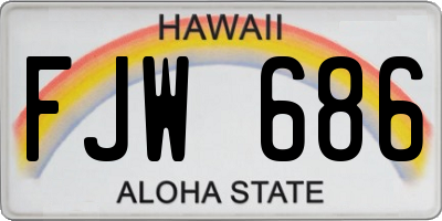 HI license plate FJW686