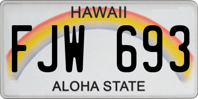 HI license plate FJW693