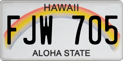 HI license plate FJW705