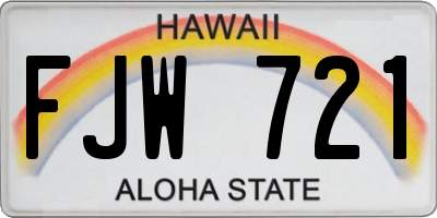 HI license plate FJW721