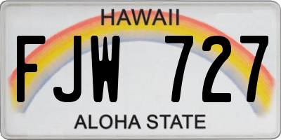 HI license plate FJW727