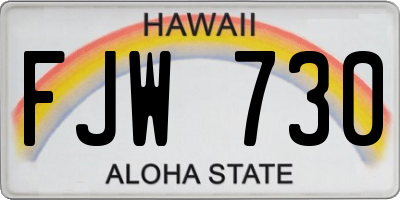 HI license plate FJW730