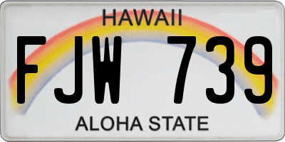 HI license plate FJW739