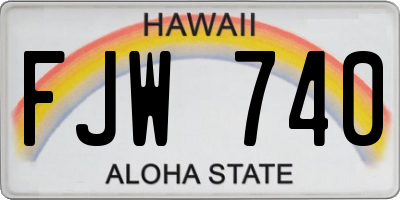 HI license plate FJW740