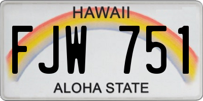 HI license plate FJW751