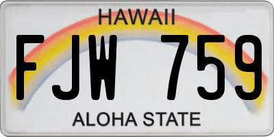 HI license plate FJW759