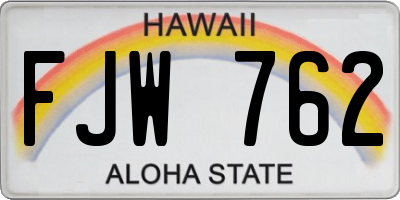 HI license plate FJW762