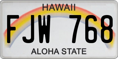 HI license plate FJW768