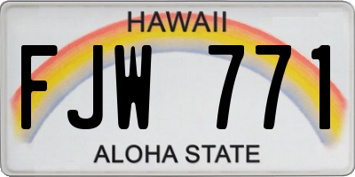 HI license plate FJW771