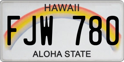 HI license plate FJW780