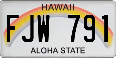HI license plate FJW791