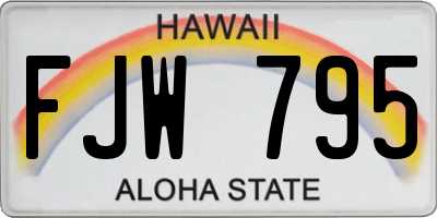 HI license plate FJW795