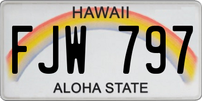 HI license plate FJW797