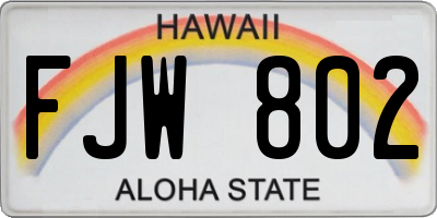 HI license plate FJW802