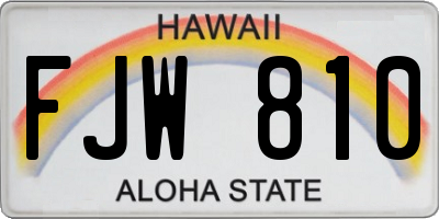 HI license plate FJW810