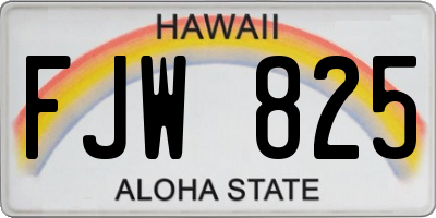 HI license plate FJW825