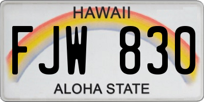 HI license plate FJW830