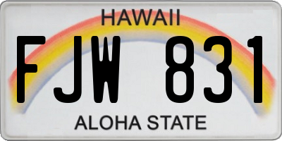 HI license plate FJW831