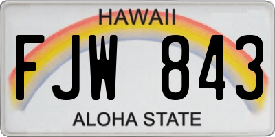 HI license plate FJW843