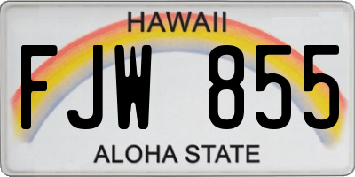 HI license plate FJW855
