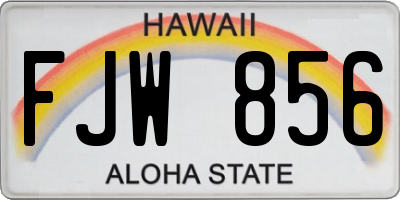 HI license plate FJW856