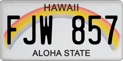 HI license plate FJW857
