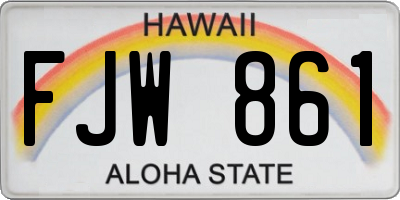HI license plate FJW861