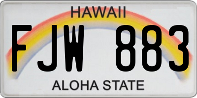 HI license plate FJW883