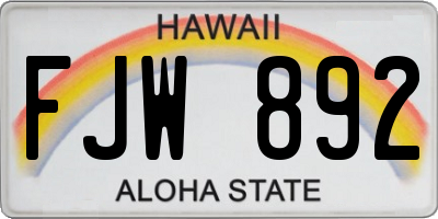 HI license plate FJW892