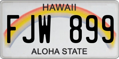 HI license plate FJW899