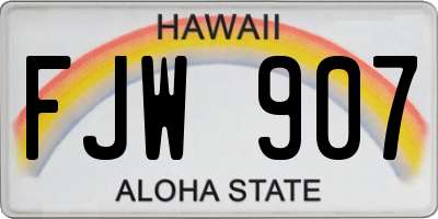 HI license plate FJW907