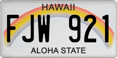 HI license plate FJW921