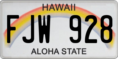 HI license plate FJW928