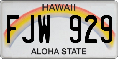 HI license plate FJW929