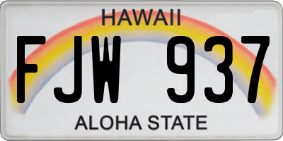 HI license plate FJW937