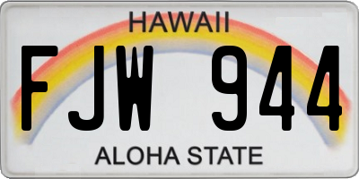 HI license plate FJW944