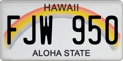 HI license plate FJW950