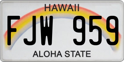 HI license plate FJW959
