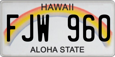 HI license plate FJW960