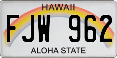 HI license plate FJW962