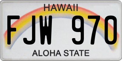 HI license plate FJW970