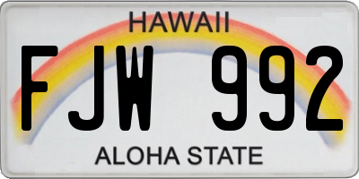 HI license plate FJW992