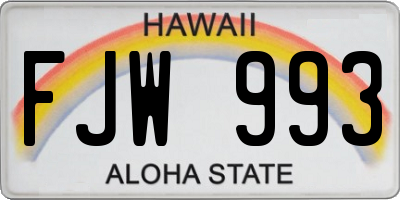 HI license plate FJW993